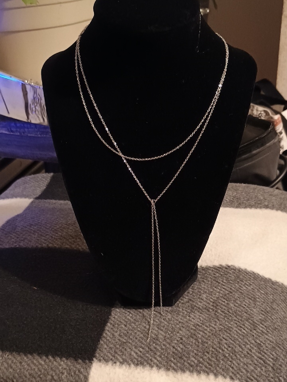 NWOT Adornia Silver Layered Lariat Necklace - Women Jewelry